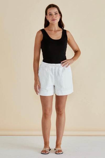 Emma Scoop Tank - Black