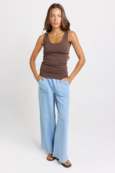 Emma Scoop Tank - Chocolate