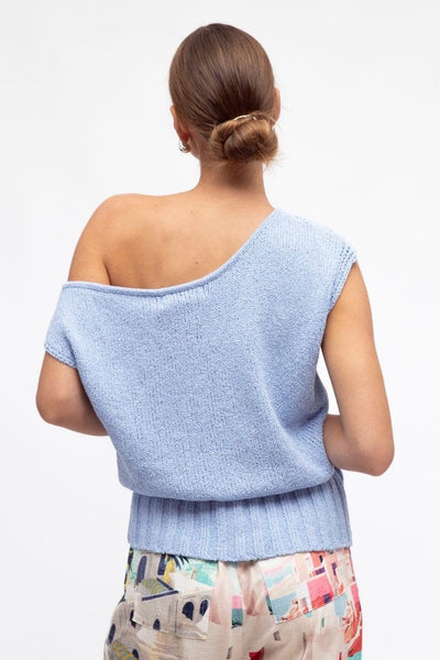 Sunny Off The Shoulder Knit - Blue