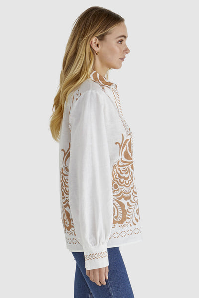 Brandy Top - Chai Print