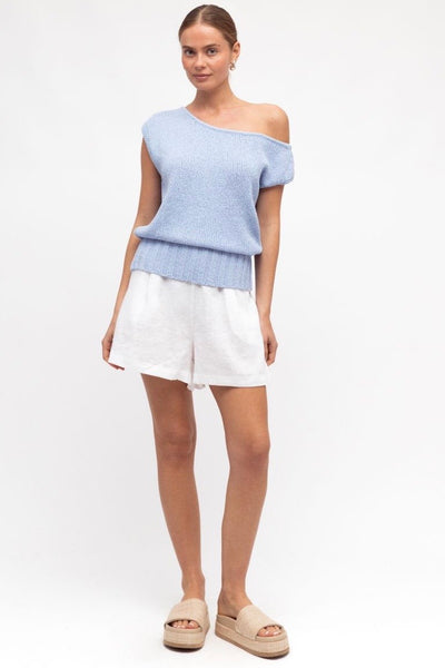 Sunny Off The Shoulder Knit - Blue
