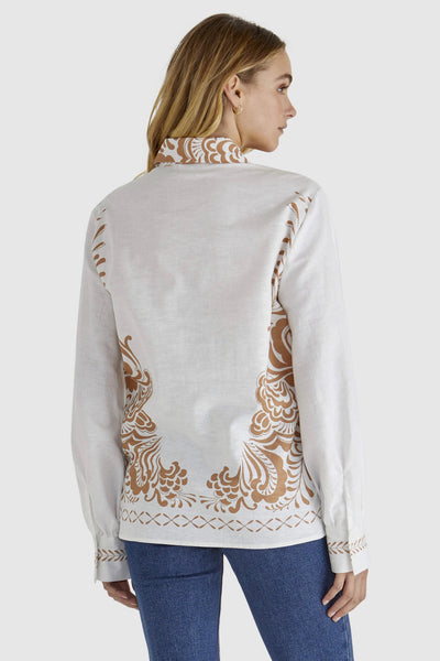 Brandy Top - Chai Print