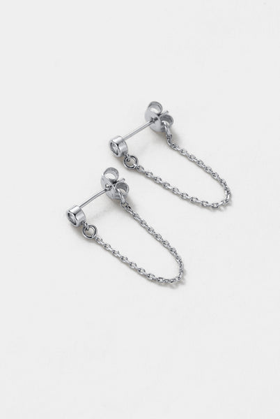 ~ Zafino Crystal Chain Wrap Earring - Silver