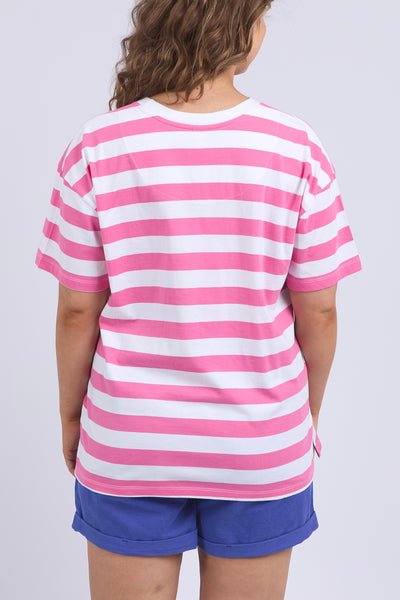 Viaggio Tee - Pink Stripe