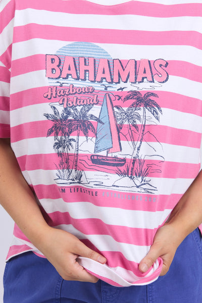 Viaggio Tee - Pink Stripe