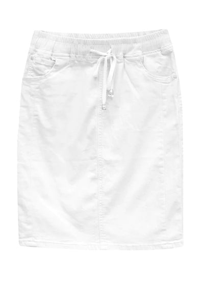 Eliza Denim Skirt - White